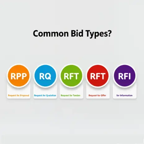 Understanding Common Bid Types: RFP, RFQ, RFT, RFO, and RFI